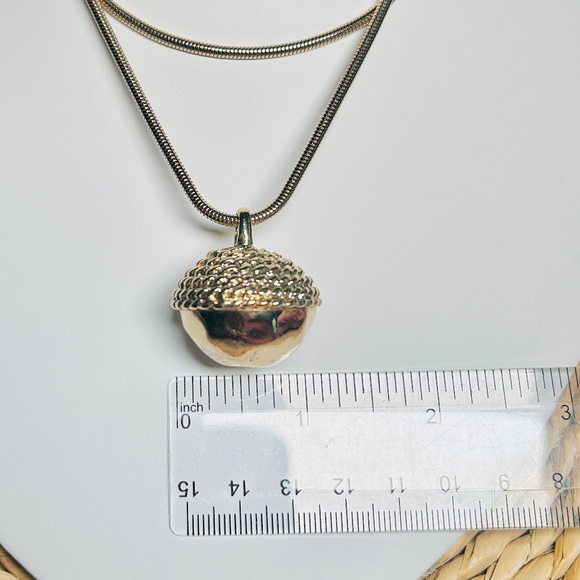 CHICO’S Acorn Briar Ball Long Necklace. With delightful Acorn Shaped Pendant. - Picture 12 of 14